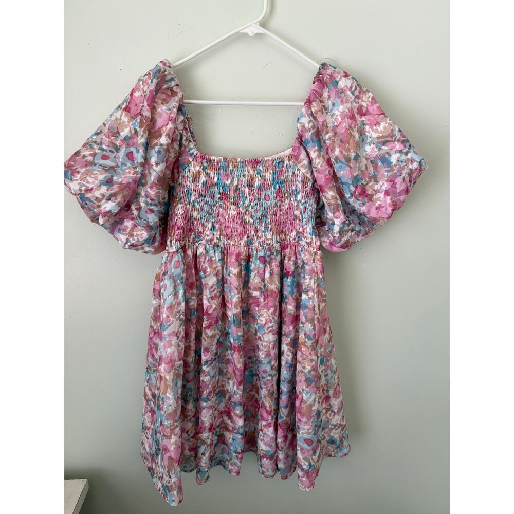 Entro | Floral Babydoll Puff Sleeve Summer Girlycore Preppy Maximalist - Picture 4 of 10